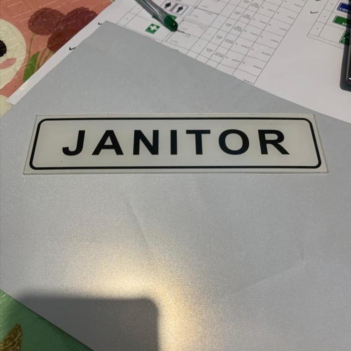 Gambar SIGN NAMA RUANGAN AKRILIK 2MM 5CM X 20CM - JANITOR, 5CM X 20CM dari Safety Zone_NEW undefined Tokopedia