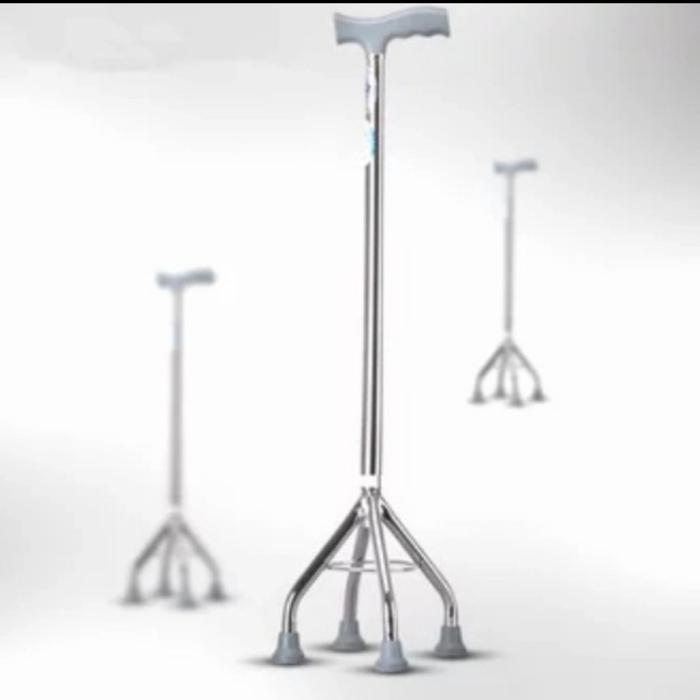 Gambar Tongkat Jalan Lansia Manula (kaki 4) Type Code SOM 1.2 HG - stainless dari Vidici Living undefined Tokopedia