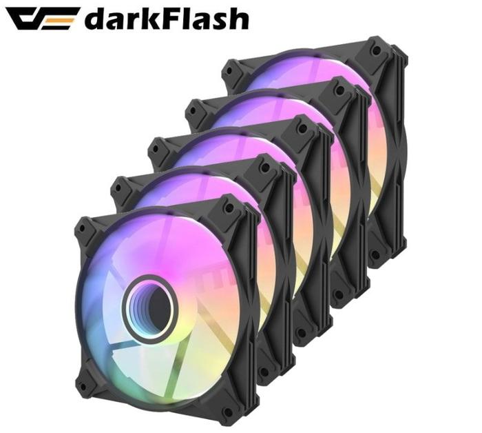 Gambar DARKFLASH INFINITY 8 BLACK PWM 5in1 120mm ARGB 5 Pack 5x Fan Case dari TF Com undefined Tokopedia