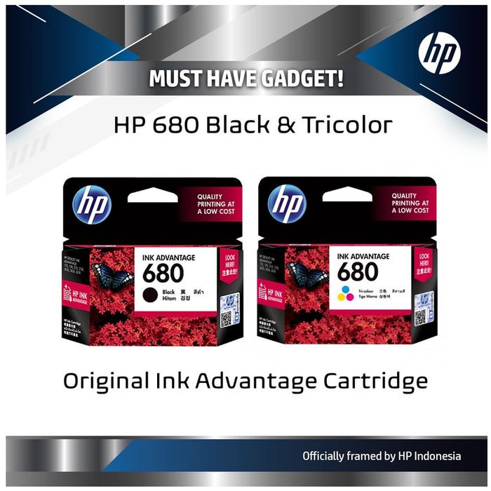 Gambar Tinta Printer HP 680 Catridge - Color dari Megacomp Online undefined Tokopedia