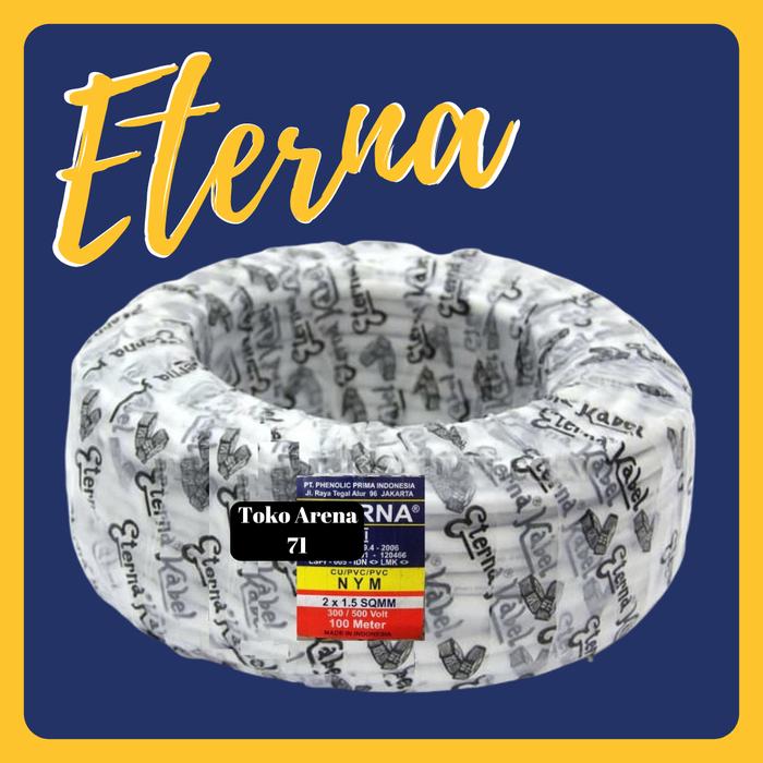 Gambar Kabel eterna nym 2x1,5 100m 2x1.5 putih tunggal kawat 100 meter dari arenamart.id undefined Tokopedia