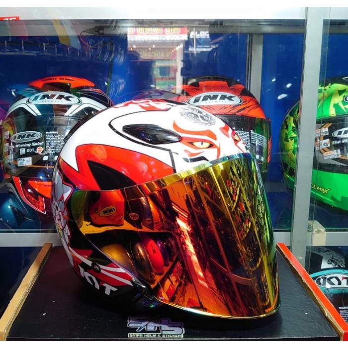 Gambar helm kyt dj maru motif kabuki cat - glossy + kc red, M dari SHS.Helm undefined Tokopedia