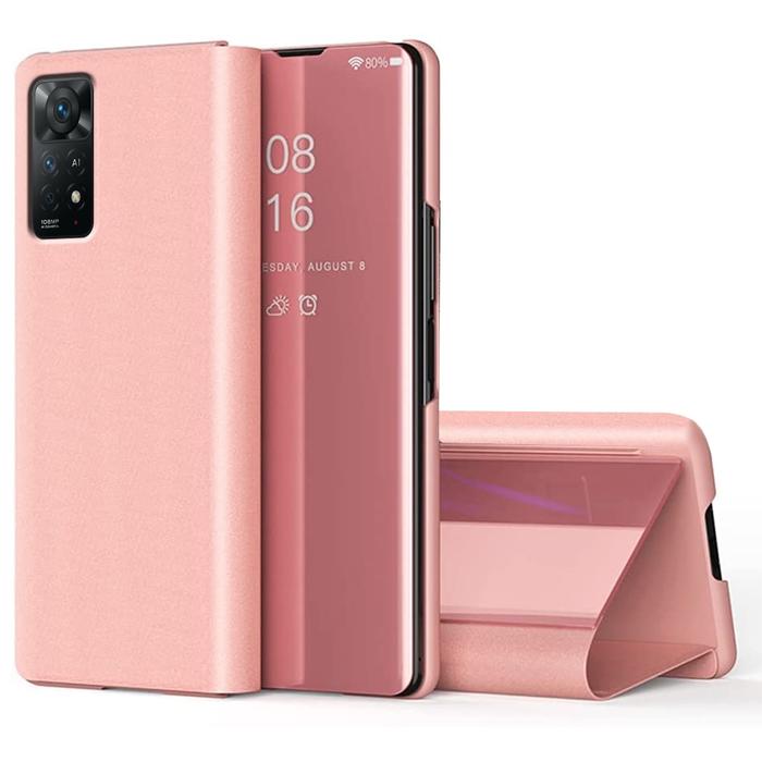 Gambar Flip Case Redmi Note 11 / 11 Pro Clear View Cover Mirror Standing Case - Rosegold, Redmi Note11Pro dari Aurora Phone undefined Tokopedia