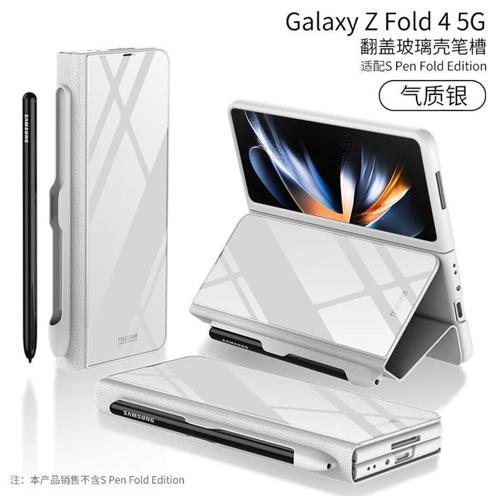 Gambar Case Samsung Z Fold 4 Gkk Original Leather Marble Book Case With Pen Holder Cover Case - white dari Toko Case Jakarta undefined Tokopedia