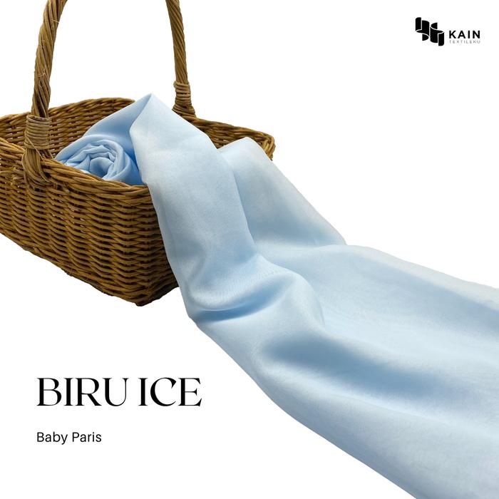 Gambar Bahan Kain Jilbab Kerudung Baby Paris per 0,5 meter - Biru ice dari Kain Textileku undefined Tokopedia