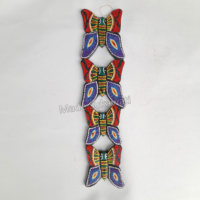 Gambar Kerajinan tangan hiasan dinding ukiran kayu 50cm lukis tutul antik - Kupu-kupu dari MadeSukawati undefined Tokopedia