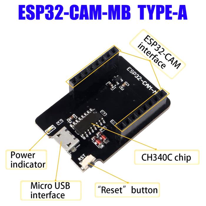 Gambar ESP32-CAM-MB MICRO USB Download Module for ESP32 CAM Development Board - Model A dari Rajacell Bekasi undefined Tokopedia