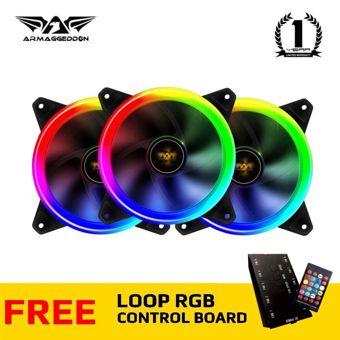 Gambar Fan Armaggeddon Nimitz Loop - RGB Light PC Cooling Fan - 3FAN+CONTROLLER dari SuperstoreComputindo undefined Tokopedia