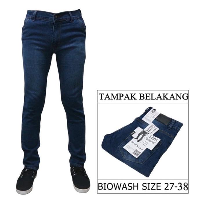 Gambar Celana Jeans Panjang Pria Celana Jeans Pensil Ngaret/Melar - Biru, 27/28 dari Tofu-fashion undefined Tokopedia