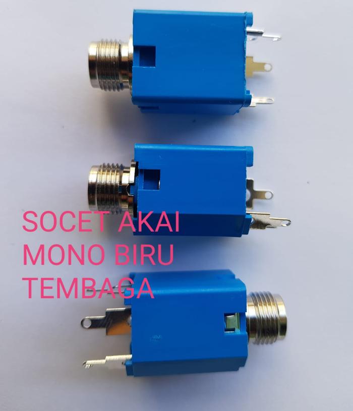 Gambar Soket Mic Mono PVC BIRU MURAH soket akai mono tembaga dari Berkah Amin Elektronik undefined Tokopedia