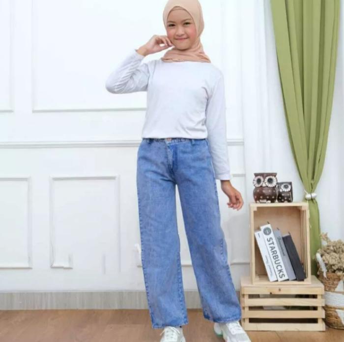 Gambar CELANA KULOT ANAK USIA 9-12 TAHUN / JEANS ANAK PEREMPUAN TANGGUNG - BIRU SENOW, 24 (9THN) dari Olif_shop undefined Tokopedia