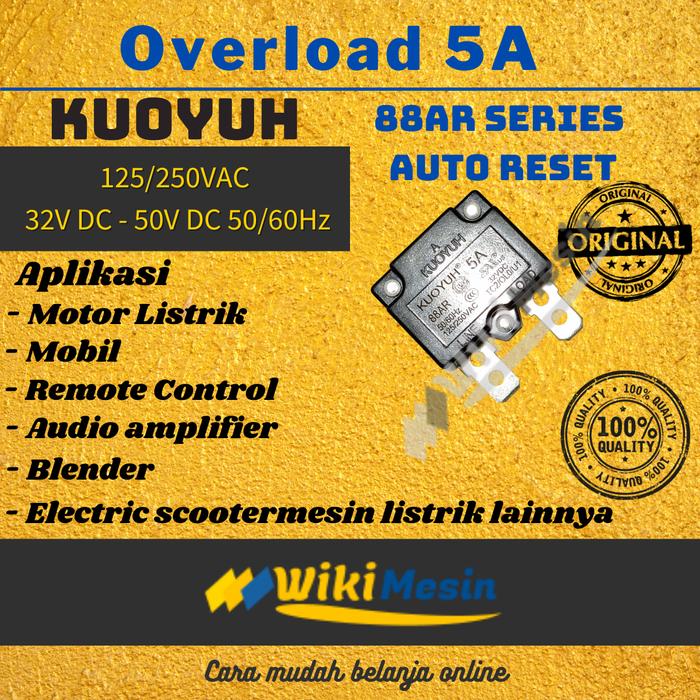 Gambar ORI Overload Thermal Circuit Breaker Kuoyuh 88AR Series Auto Reset - 5A dari Overload Wikimesin undefined Tokopedia