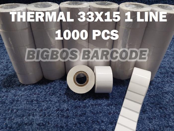 Gambar LABEL BARCODE 33 X 15 mm KERTAS STICKER LABEL THERMAL 33x15 1 & 2 LINE - 1line 1000pcs dari BIGBOS BARCODE OFFICIAL undefined Tokopedia