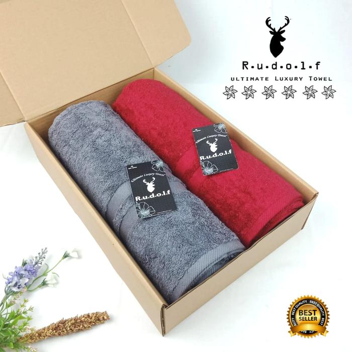 Gambar Handuk Dewasa Tebal Polos Couple RUDOLF 70x140 Cm 2pc FREE BOX - Biru - ABU-MAROON dari Gudang Grosir 21 undefined Tokopedia