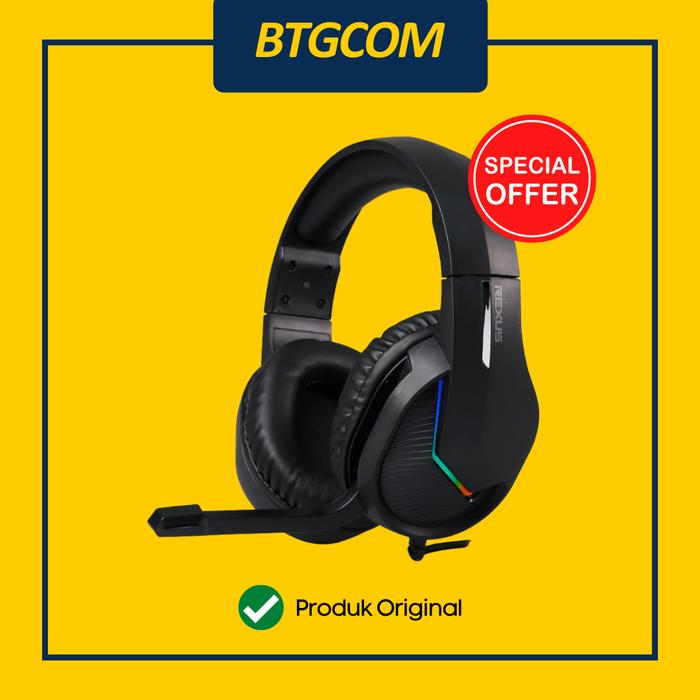 Jual REXUS VONIX F80/F-80 RGB GAMING HEADSET HEADPHONE - Hitam - Kota