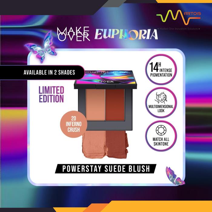 Gambar NEW Limited Edition MAKE OVER Powerstay Suede Blush Euphoria - Inferno Crush dari Martois undefined Tokopedia