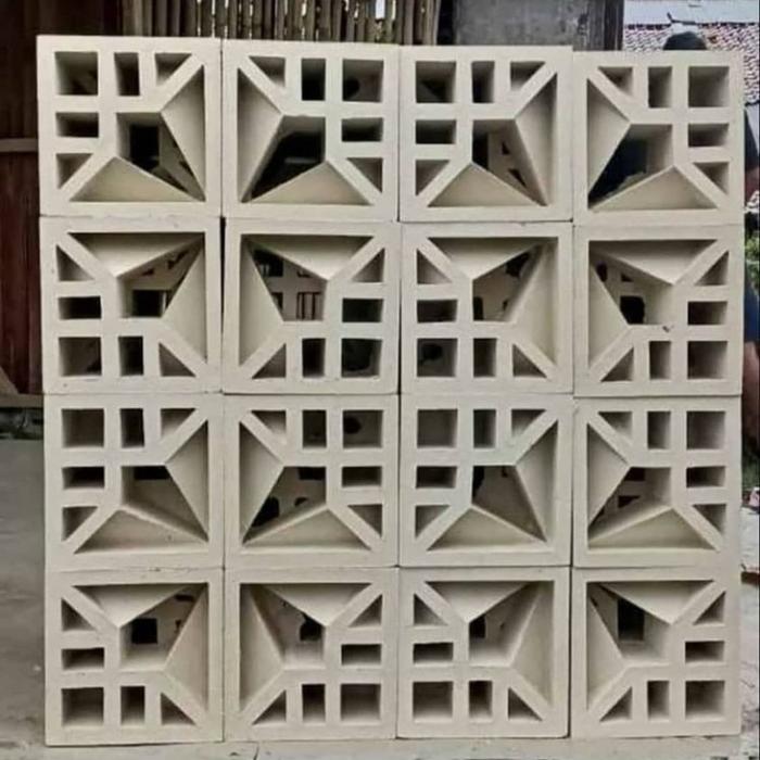 Jual Roster beton Roster minimalis diamon putih Ventilasi udara - Putih ...