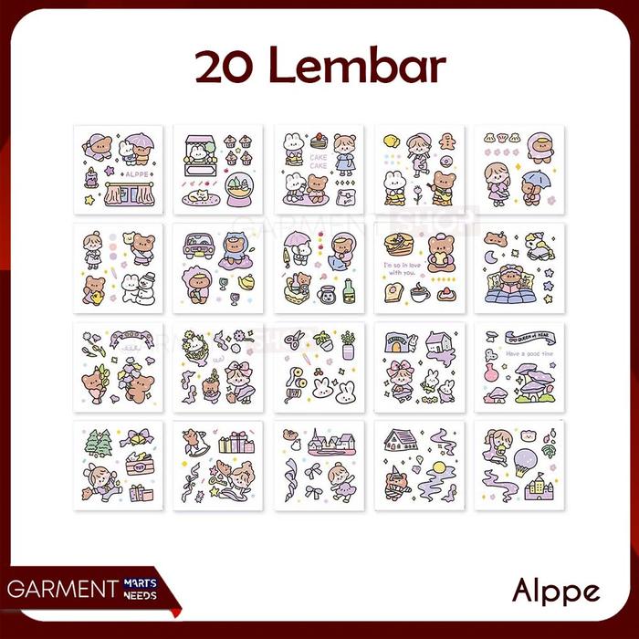 Gambar Sticker Aesthetic Kelinci Beruang Lucu Stiker Dekorasi Journal - ALPPE 20 PCS dari GarmentMarts undefined Tokopedia
