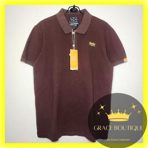 Gambar KAOS PRIA BRANDED ORIGINAL - SU PER DRY COTTON POLO SHIRT - Cokelat, M dari Grace Boutique Id undefined Tokopedia