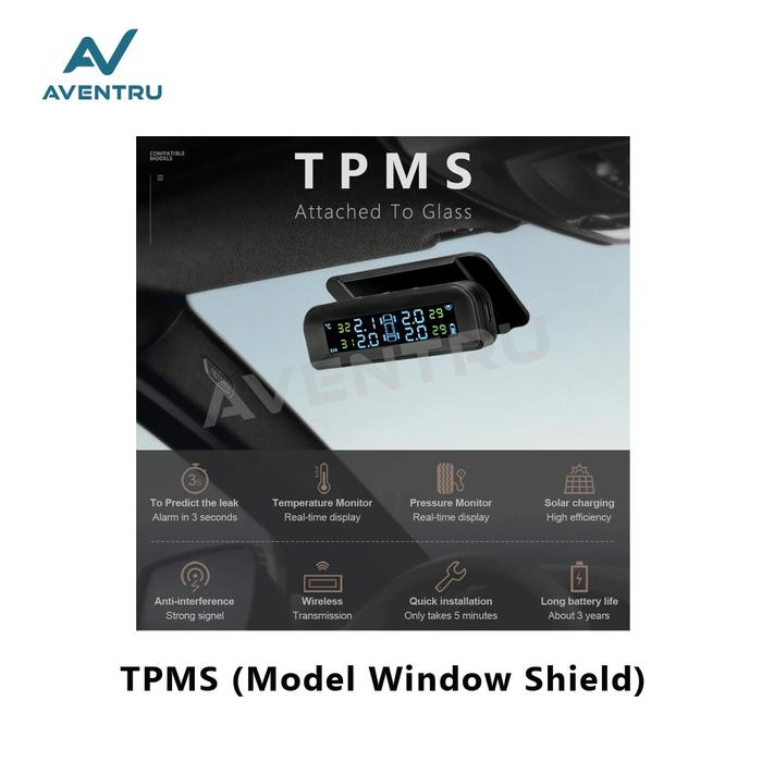 Gambar TPMS Tire Pressure Monitoring System Pengukur Tekanan Ban Real Time - Window Shield dari Aventru undefined Tokopedia