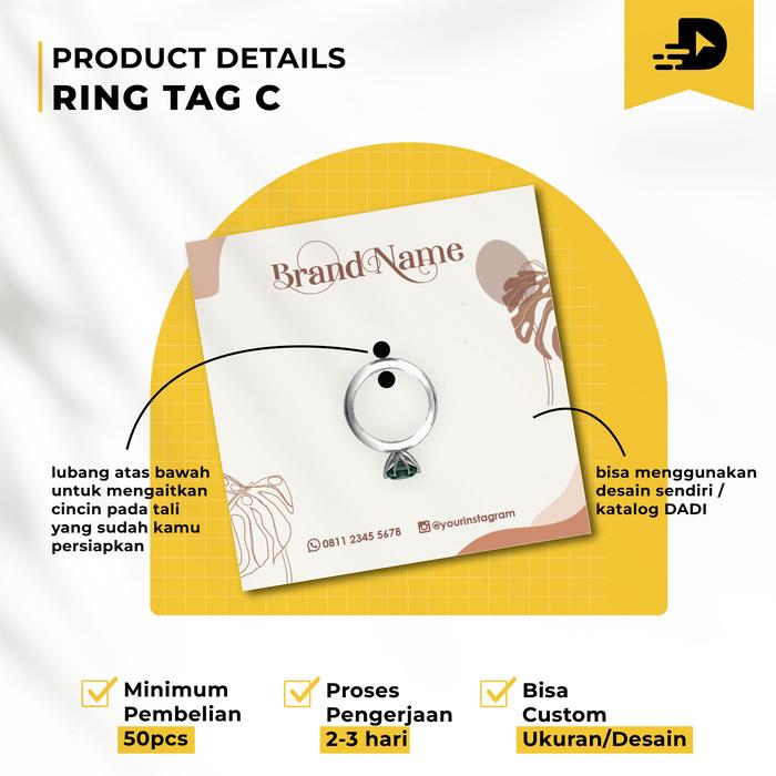 Gambar Label Kertas Tempat Cincin / Ring Custom - C, 5x5 dari Dadicepet undefined Tokopedia