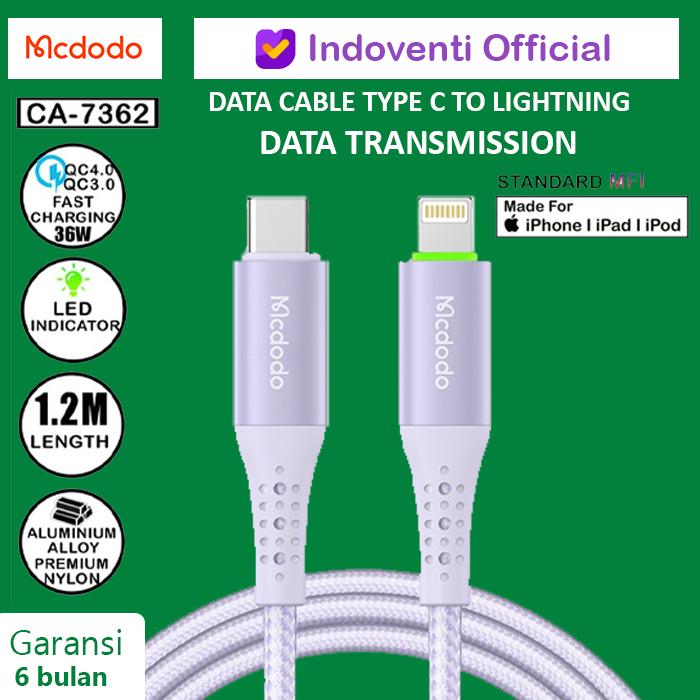 Gambar MCDODO Kabel Iphone 11 12 Pro Max Type-C to Lightning Auto Disconnect - CA-7362 1.2M dari INDOVENTI undefined Tokopedia