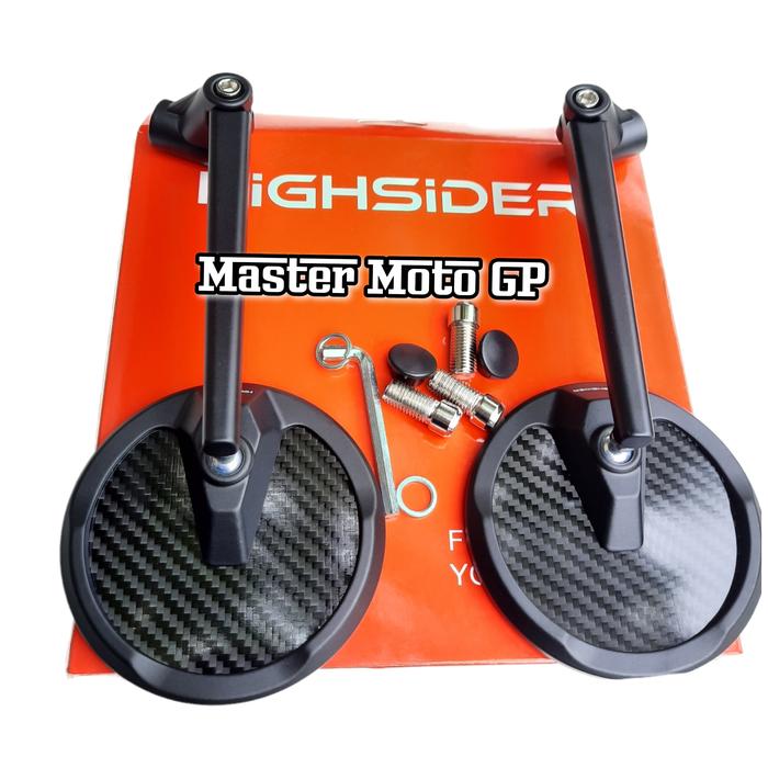 Gambar Spion highsider montana carbon fibre Rear Mirror carbon bulat - hitam carbon dari Master Motogp undefined Tokopedia