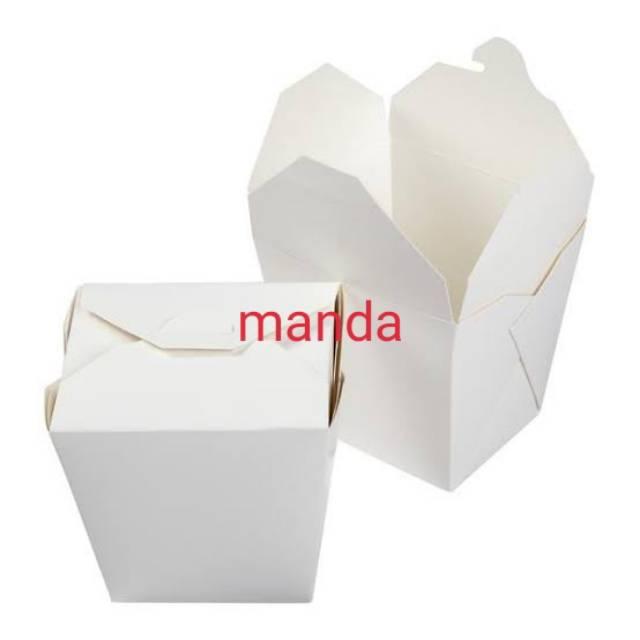Gambar Paper box food rice box kotak nasi polos putih ukuran L 10 pcs dari TobakuLuis undefined Tokopedia