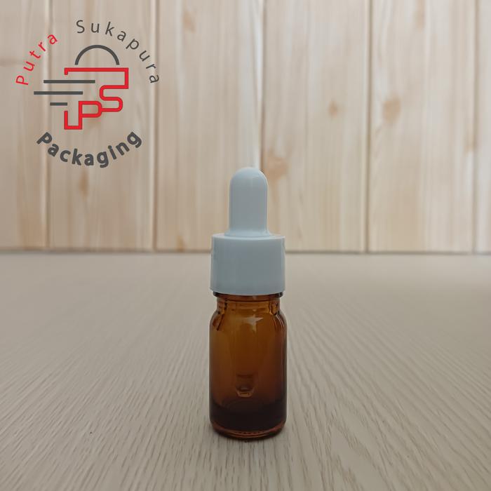 Gambar botol pipet 5ml kaca coklat tebal/botol serum 5ml/tutup ring smooth - Putih dari Putra Sukapura Pack undefined Tokopedia