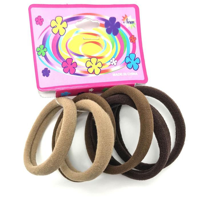 Gambar Ikat Rambut Korea | Ikat Rambut Karet Simpel | Kunciran Rambut - coklat isi 6 dari BungaKlip Cosmetic undefined Tokopedia