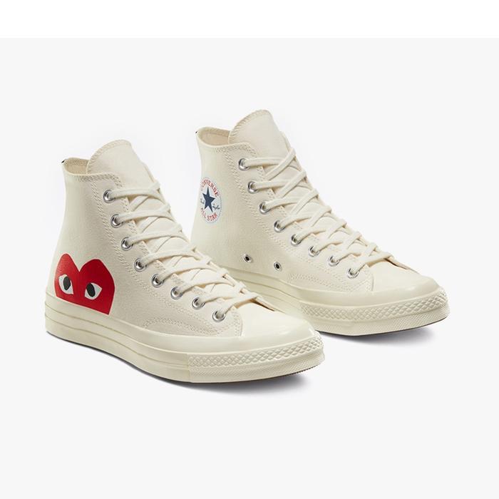 CONVERSE 70s x CDG COMME DES GARCONS PLAY HIGH MILK/WHITE/RED 45 di  Nelsons Footwear Tokopedia