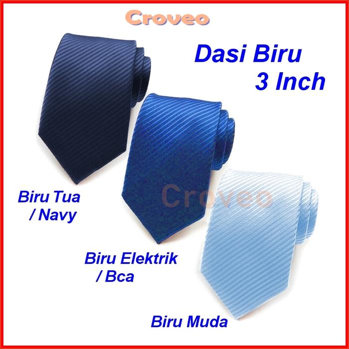 Gambar Dasi Panjang Biru Garis Salur Dongker Navy Elektrik Bca Muda Pria Inch - Biru NAVY dari CROVEO undefined Tokopedia