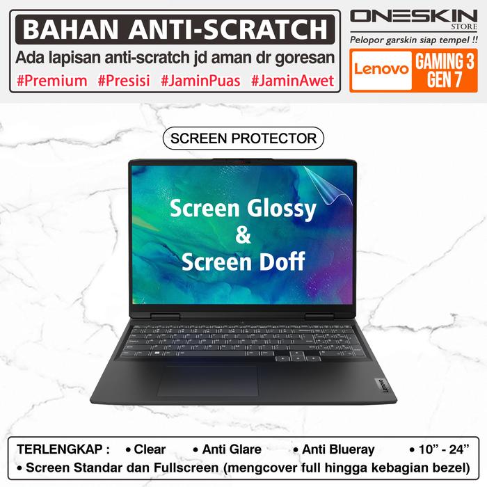 Gambar Pelindung Layar Screen Protector Guard Kompatibel untuk Lenovo IdeaPad Gaming 3 3i-15 15ARH7 15IAH7 Glossy Doff Anti Blueray - Screen Glossy dari Oneskin Store Indonesia undefined Tokopedia
