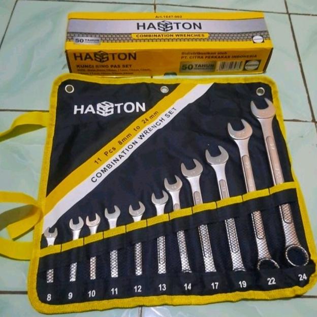 Gambar Kunci Ring Pas Set TEKIRO 11 pcs 8-24 mm - Merk HASSTON dari Reinata Olshop undefined Tokopedia