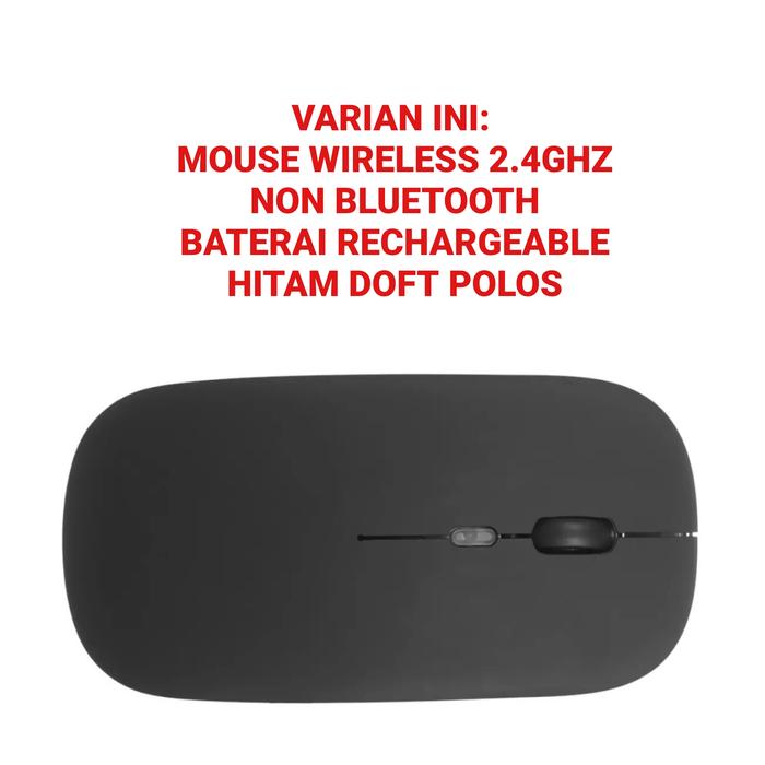 Gambar Mouse Slim Silent Dual Mode Bluetooth + Wireless 1600DPI Rechargeable - Hitam 2.4GHZ dari Puri Denshi undefined Tokopedia