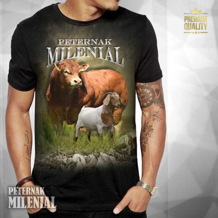 Gambar Kaos PETERNAK MILENIAL Baju Gambar Sapi Kambing Ternak Distro Keren - PETERNAK MIL, L dari kaos3dbagus undefined Tokopedia