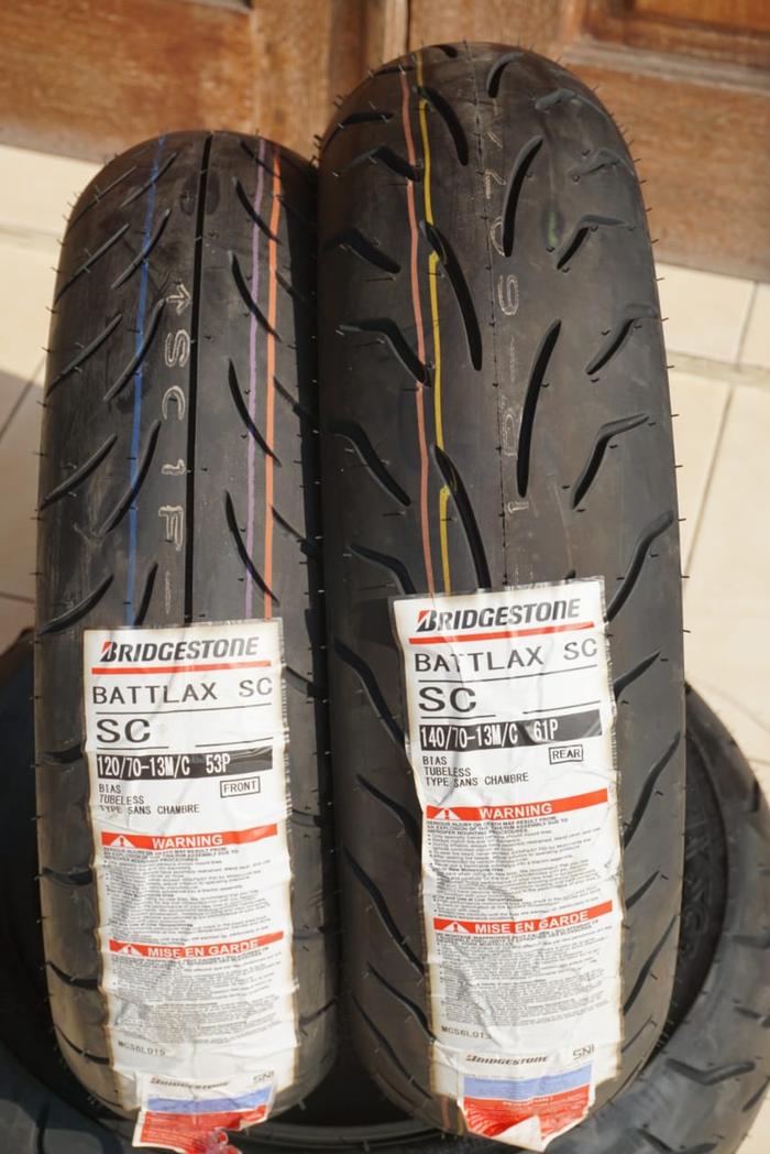 Gambar Ban Bridgestone Battlax SC Ring (Sepasang) Ring 13 - 120/70 140/70 dari Tire Expert undefined Tokopedia