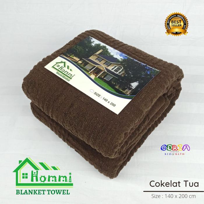 Gambar Selimut Handuk Hommi Dewasa 100% bahan handuk Warna Mocca Uk.160x200 - CokTua 140x200 dari BERKAH JAYA TEXTILE undefined Tokopedia