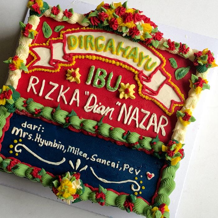 Gambar Cake - Custom Birthday Cake, Cake Papan Bunga - 20 cm dari LYKKE Cakes & Desserts undefined Tokopedia