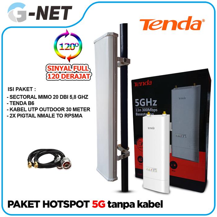 Gambar Paket wifi hotspot 5G Sectoral MIMO 20 dbi 5,8 ghz plus Tenda B6 dari GLOBAL AKSES TEKNOLOGI_NEW undefined Tokopedia