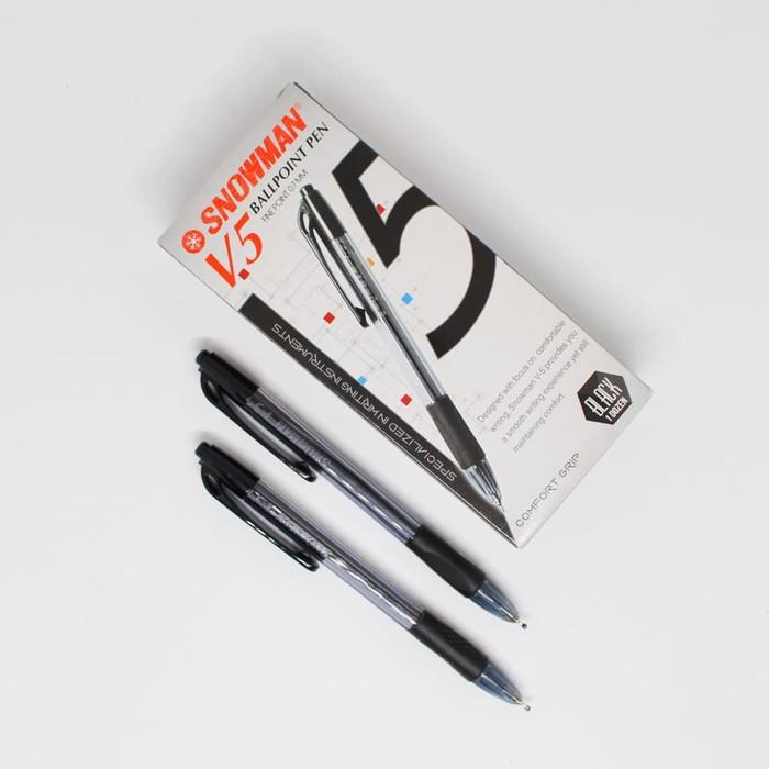 Gambar BALLPOINT SNOWMAN V5 HITAM ISI 12PCS/BULPEN/PULPEN dari TBMODHI undefined Tokopedia