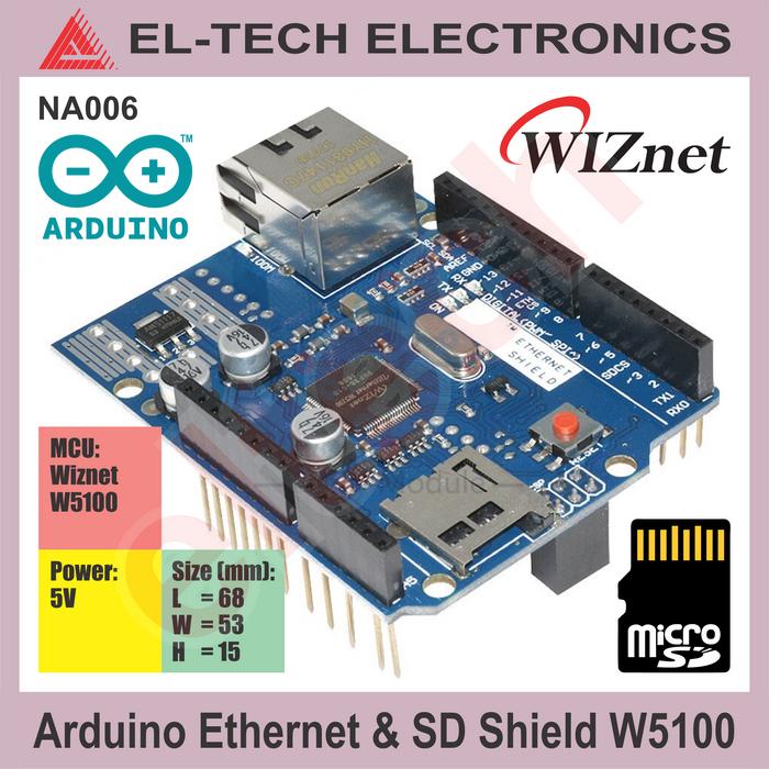 Gambar ARDUINO Module Shield Ethernet W5100 - Ethernet + SD dari ELTECH online undefined Tokopedia