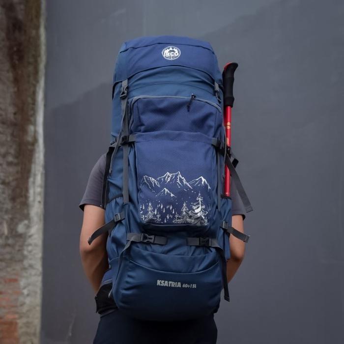 Gambar Tas Gunung Carrier Outdoor Hiking Adventure 60 Liter Free Rain Cover - Biru dari Travelonest undefined Tokopedia