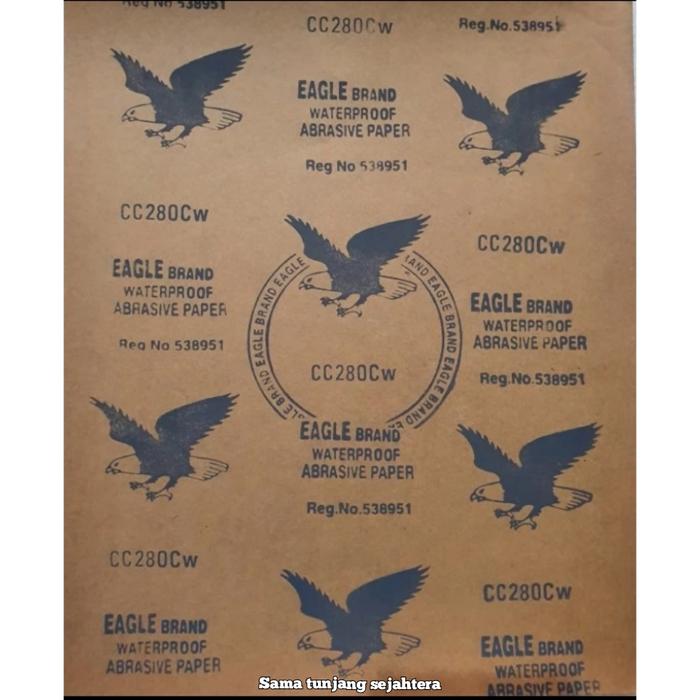 Gambar AMPLAS EAGLE BRAND WATERPROFF ABRASIVE PAPER / AMPLAS DUCO - 280 dari Sama Tunjang Sejahtera undefined Tokopedia