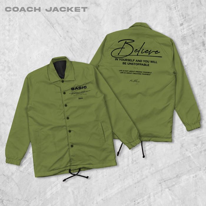 Gambar FortKlass Coach Basic Jaket Coach Pria Outwear Unisex Parasut Jaket - ARMY, L dari Fortklass Kota Administrasi Jakarta Barat Tokopedia