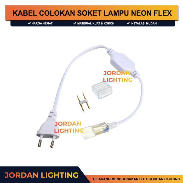 Gambar kabel colokan soket socket led strip Lampu Neon Flex 220V - Soket+Tutup dari JORDAN LIGHTING undefined Tokopedia