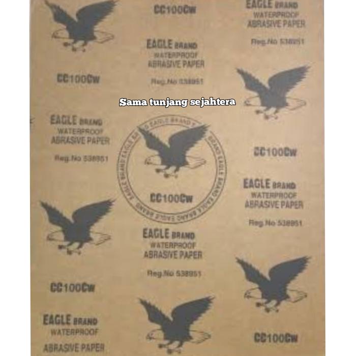 Gambar AMPLAS EAGLE BRAND WATERPROFF ABRASIVE PAPER / AMPLAS DUCO - 100 dari Sama Tunjang Sejahtera undefined Tokopedia