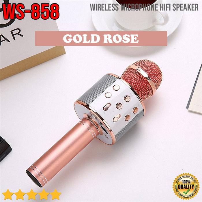 Gambar Mic Karaoke Mikrofon Wireless Bluetooth WSTER WS 858 WS-858 Mic Smule - Tembaga dari Jess grosir accessories undefined Tokopedia