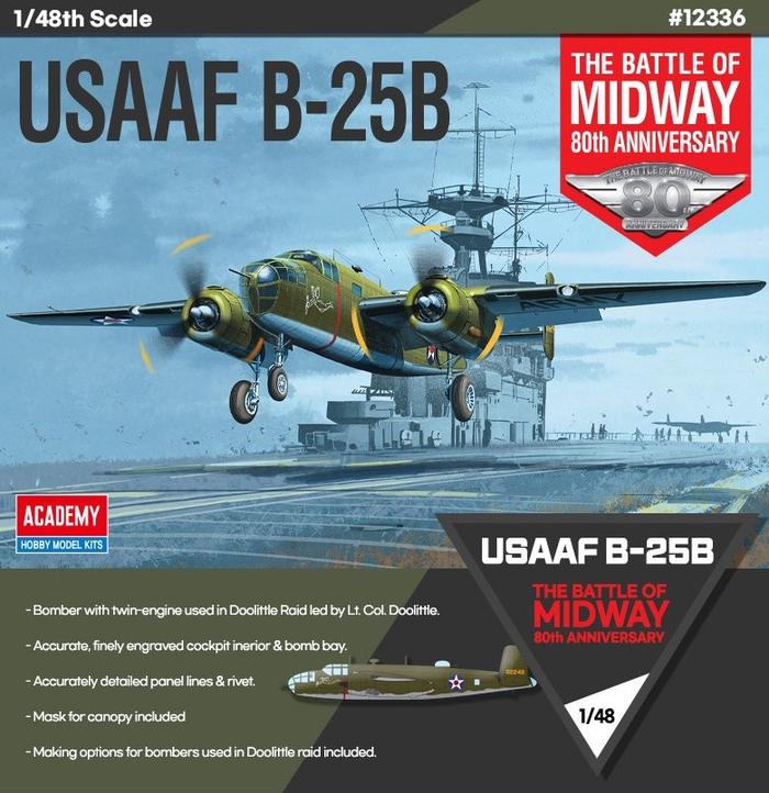 Gambar MODEL KIT ACADEMY 1/48 USAAF B-25B "Midway" 12336 dari Jiwoo Toys undefined Tokopedia