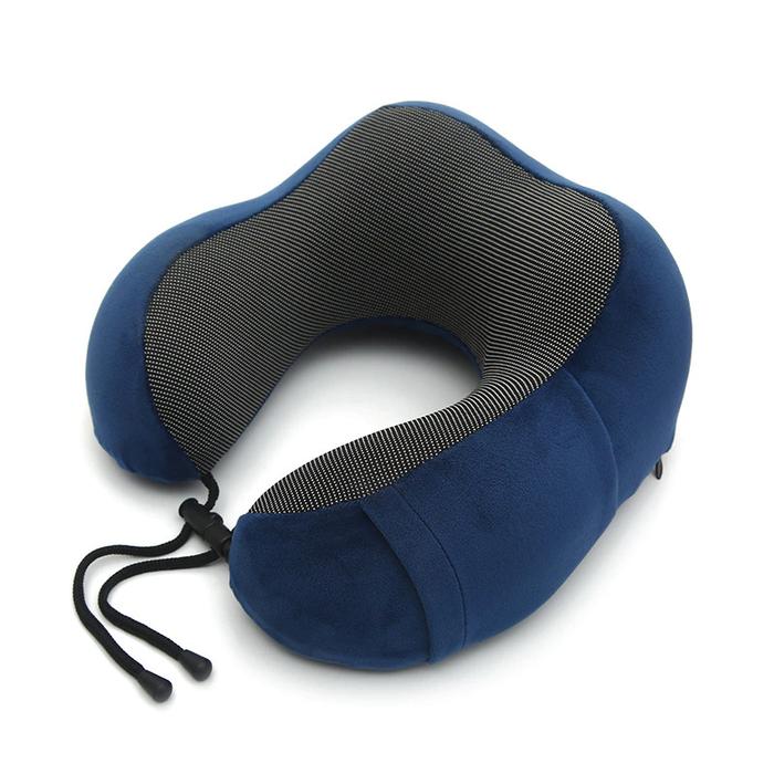 Bantal Leher U-Shape Foldable Travel Neck Pillow SER43 Blue di Sanla  Store Tokopedia